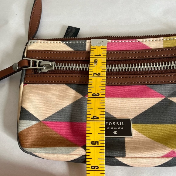 Fossil Issue 1954 Crossbody Bag Purse PVC Coated Geometrical colorful Design - Picture 16 of 16